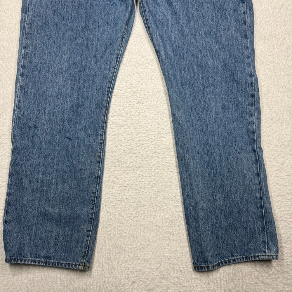 Levis 501 Jeans Blue Regular Straight Fit Faded Stonewash Denim Men's 42x32